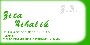 zita mihalik business card